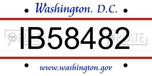 IB58482 District Of Columbia License Plate