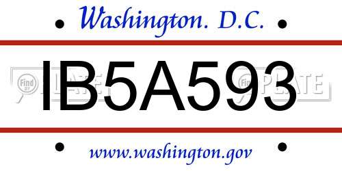 IB5A593 District Of Columbia License Plate