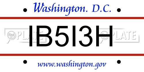 IB5I3H District Of Columbia License Plate