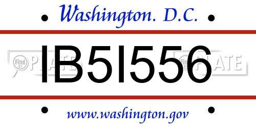 IB5I556 District Of Columbia License Plate