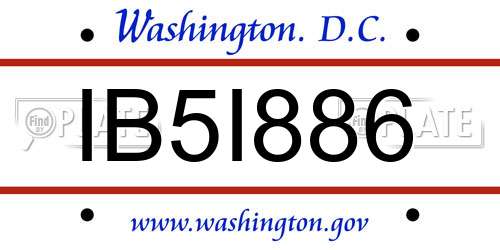 IB5I886 District Of Columbia License Plate