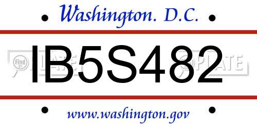 IB5S482 District Of Columbia License Plate
