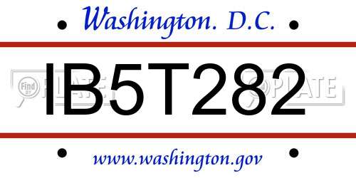 IB5T282 District Of Columbia License Plate