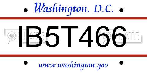 IB5T466 District Of Columbia License Plate