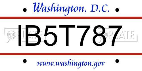 IB5T787 District Of Columbia License Plate