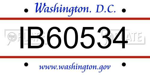 IB60534 District Of Columbia License Plate