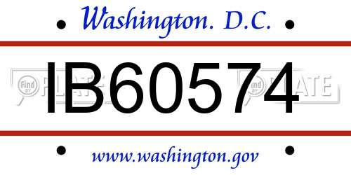 IB60574 District Of Columbia License Plate
