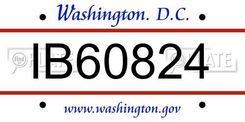 IB60824 District Of Columbia License Plate