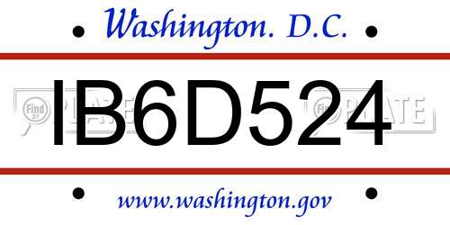 IB6D524 District Of Columbia License Plate