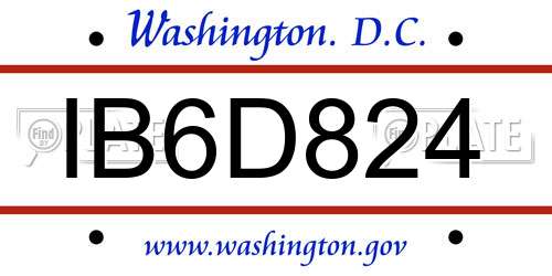 IB6D824 District Of Columbia License Plate