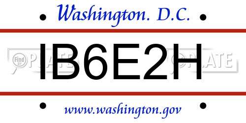 IB6E2H District Of Columbia License Plate