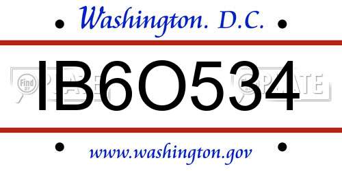 IB6O534 District Of Columbia License Plate