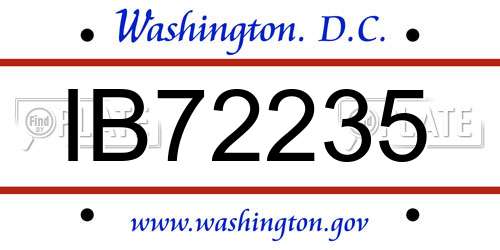 IB72235 District Of Columbia License Plate