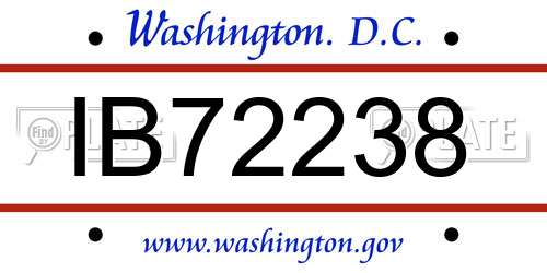 IB72238 District Of Columbia License Plate