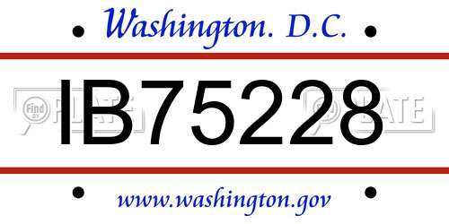 IB75228 District Of Columbia License Plate