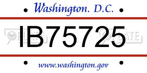 IB75725 District Of Columbia License Plate