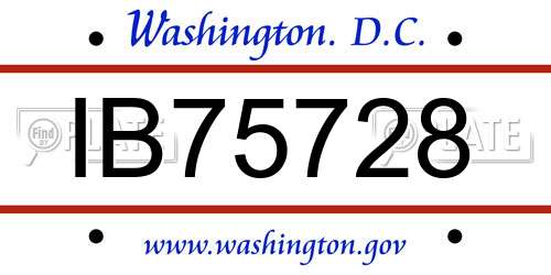 IB75728 District Of Columbia License Plate