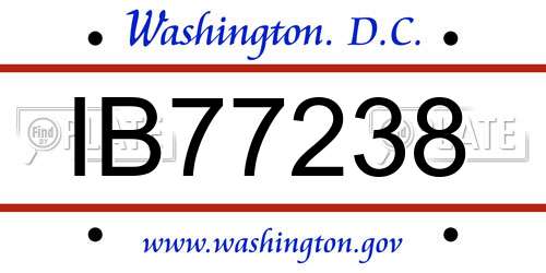 IB77238 District Of Columbia License Plate