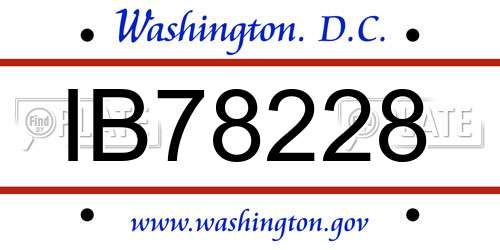IB78228 District Of Columbia License Plate