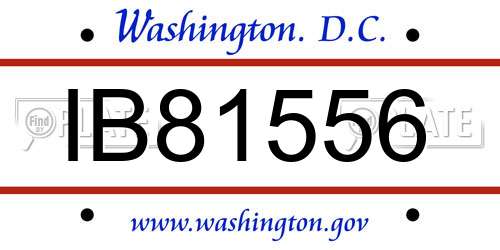 IB81556 District Of Columbia License Plate