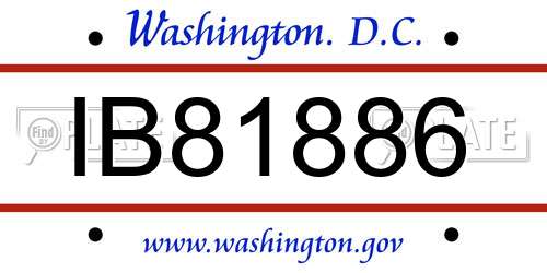 IB81886 District Of Columbia License Plate