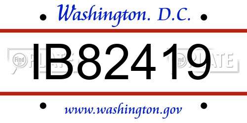IB82419 District Of Columbia License Plate