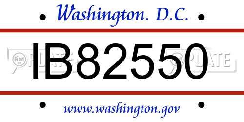 IB82550 District Of Columbia License Plate