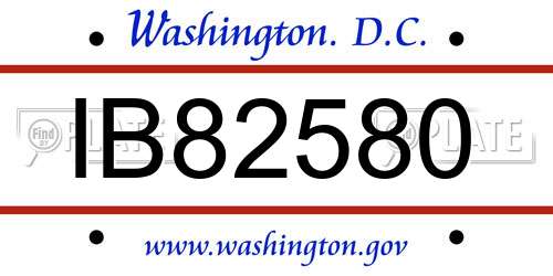 IB82580 District Of Columbia License Plate