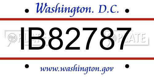 IB82787 District Of Columbia License Plate