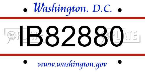 IB82880 District Of Columbia License Plate