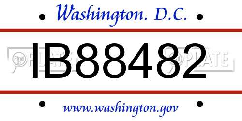 IB88482 District Of Columbia License Plate