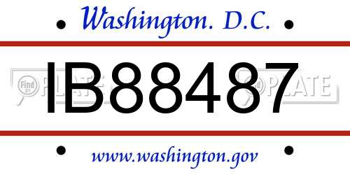 IB88487 District Of Columbia License Plate
