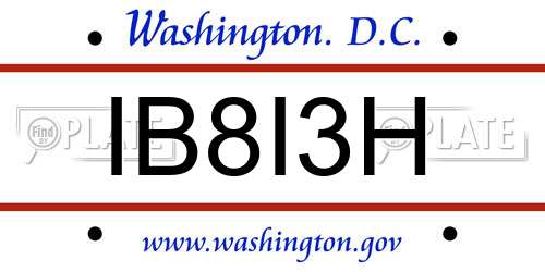 IB8I3H District Of Columbia License Plate