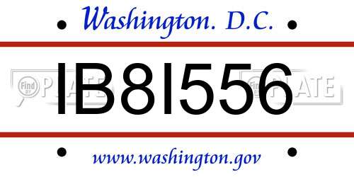 IB8I556 District Of Columbia License Plate