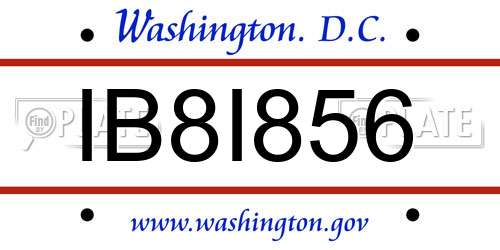 IB8I856 District Of Columbia License Plate