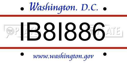 IB8I886 District Of Columbia License Plate