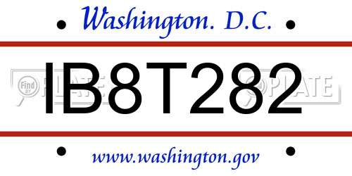 IB8T282 District Of Columbia License Plate