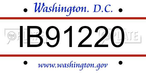 IB91220 District Of Columbia License Plate
