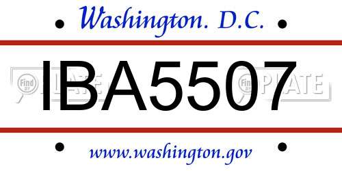 IBA5507 District Of Columbia License Plate