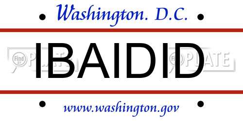 IBAIDID District Of Columbia License Plate