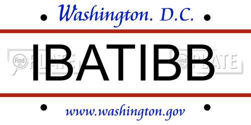 IBATIBB District Of Columbia License Plate