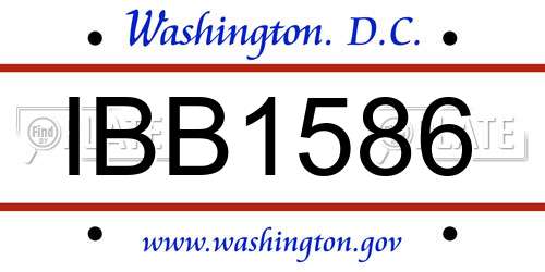 IBB1586 District Of Columbia License Plate