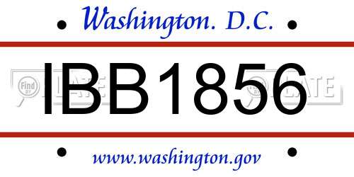 IBB1856 District Of Columbia License Plate
