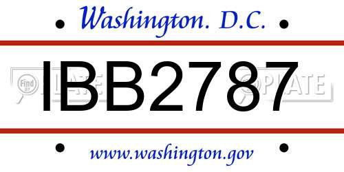 IBB2787 District Of Columbia License Plate
