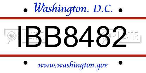 IBB8482 District Of Columbia License Plate