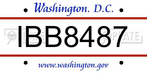 IBB8487 District Of Columbia License Plate
