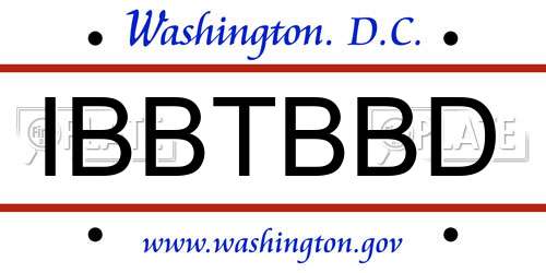 IBBTBBD District Of Columbia License Plate