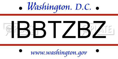 IBBTZBZ District Of Columbia License Plate