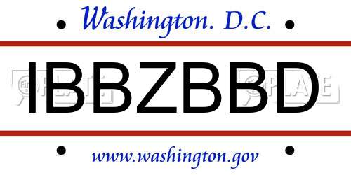 IBBZBBD District Of Columbia License Plate
