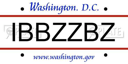 IBBZZBZ District Of Columbia License Plate